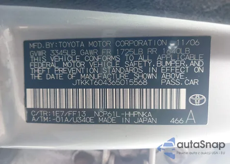 2006 Scion Xa из США, поврежденный, VIN JTKKT604365015568